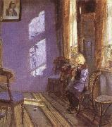 Anna Ancher Sunlight in the Blue Room oil painting artist